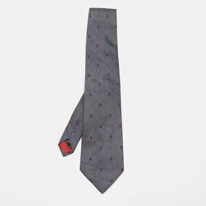S.t. Dupont Charcoal Grey Jacquard Silk Tie